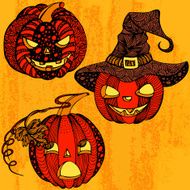 Halloween set pumpkins