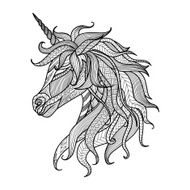 Unicorn zentangle N2