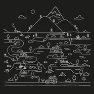 Eco travel in doodle style Outdoor N4