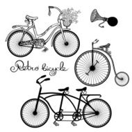 Retro Bicycles Set