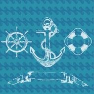 Anchor Hand drawn illustration and Background