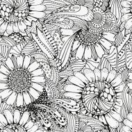 Seamless floral doodle background pattern in vector N7
