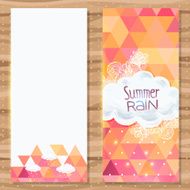 Geometric triangle brochure template with doodles