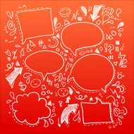 Hand drawn sketch illustration - Speech Bubbles N4