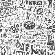 dance music party - seamless pattern N2