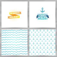 Set of greeting cards invitations template design Summer holidays