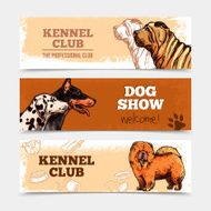 Dogs Banners Set