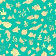 pattern with underwater animals
