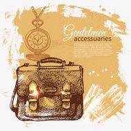 Sketch gentlemen accessory vintage background Hand drawn men il N8