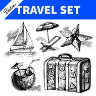 Travel and holiday set Hand drawn sketch illustrations N3
