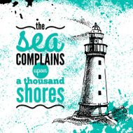 Travel grunge background Sea nautical design Hand drawn textur N3