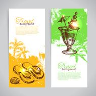 Banner set of travel colorful tropical splash backgrounds Holid N2