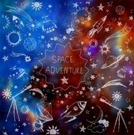 Card with space objects N5