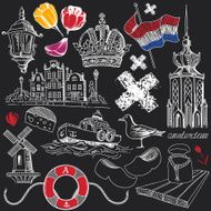 Amsterdam Symbols on Chalkboard
