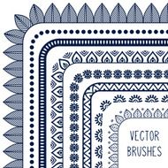 Ethnic hand drawn vector line border set and hipster scribble N11