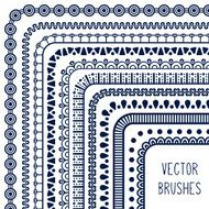 Ethnic hand drawn vector line border set and hipster scribble N12