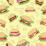 Fast food hamburger doodle set N4