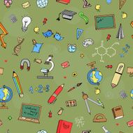 Freehand drawing school seamless pattern Back to School N2