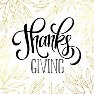 Thanksgiving - gold glittering lettering design Vector illustration N8