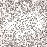 Travel hand lettering and doodles elements background N2