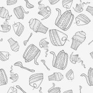 seamless pattern of subjects for tea N3