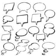 set of hand drawn speech bubbles N2