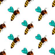 seamless pattern with bee - 3