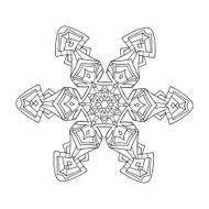 Hand-drawn doodles natural snowflake mandala style N5