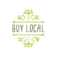 Buy local - product label on white background