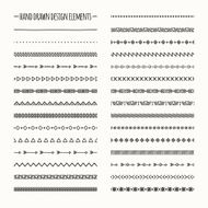 Ethnic hand drawn vector line border set Native brushes