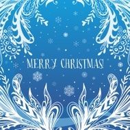 Abstract Blue Vector Christmas Card