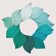 Green leaves fresh spring wreath background vector