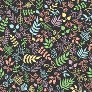 Vector doodle rustic floral pattern N2