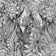 Seamless floral doodle background pattern in vector N8