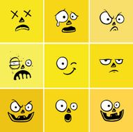 Emotions and cartoon faces
