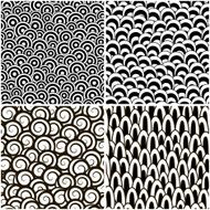 set of black and white seamless patterns