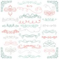 Vector Colorful Doodle Hand Drawn Swirls Collection N2