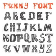 Cute hand drawing alphabet Funny font
