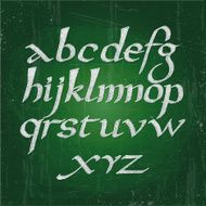Vector alphabet Hand drawn letters written with flat pen N3
