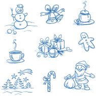Christmas scenes and icons set