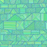 ZENTANGLE LINES PATTERN LIGHT BLUE GREEN