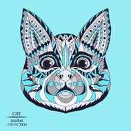 Zentangle stylized cat Sketch for tattoo or t-shirt N4