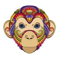 Vector Ornate Monkey Head N7