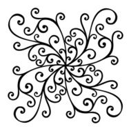 Vector Beautiful Deco Black Square N38