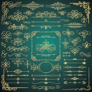 Vector Golden Glossy Luxury Hand Drawn Design Elements