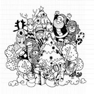 Christmas hand drawn Doodle Set N8