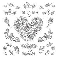 Vintage heart of flowers N2