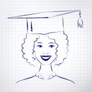 Student girl wearing graduation hat N2