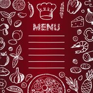 Menu with hand drawn doodle elements N3