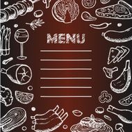 Menu with hand drawn doodle elements N4